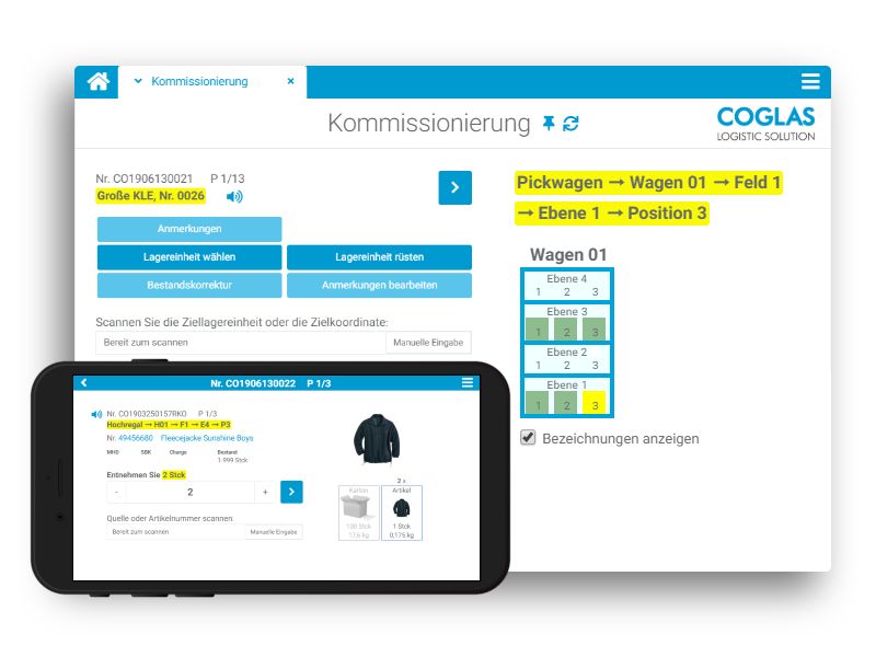 Lagerverwaltungssystem_Kommissionierung COGLAS WEB WMS - Kommissionierung