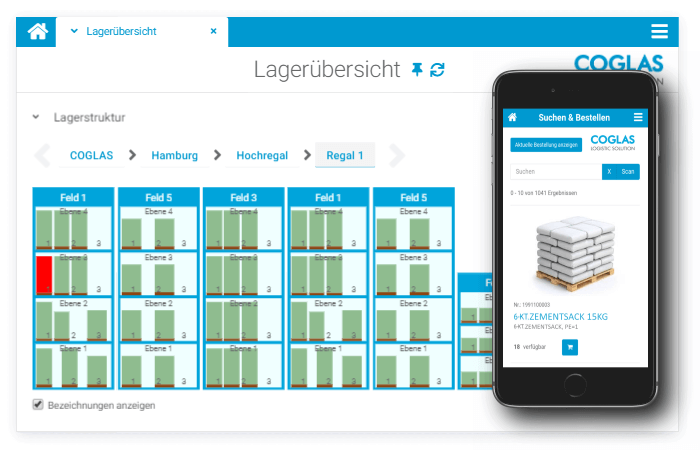 COGLAS Lagerverwaltungssystem Lageruebersicht