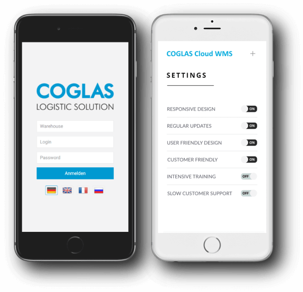 COGLAS Lagerverwaltungssystem Mobile Devices Dashboard